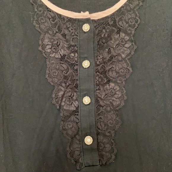 BKE Boutique Black Lace and Sparkly buttons S - Picture 3 of 9